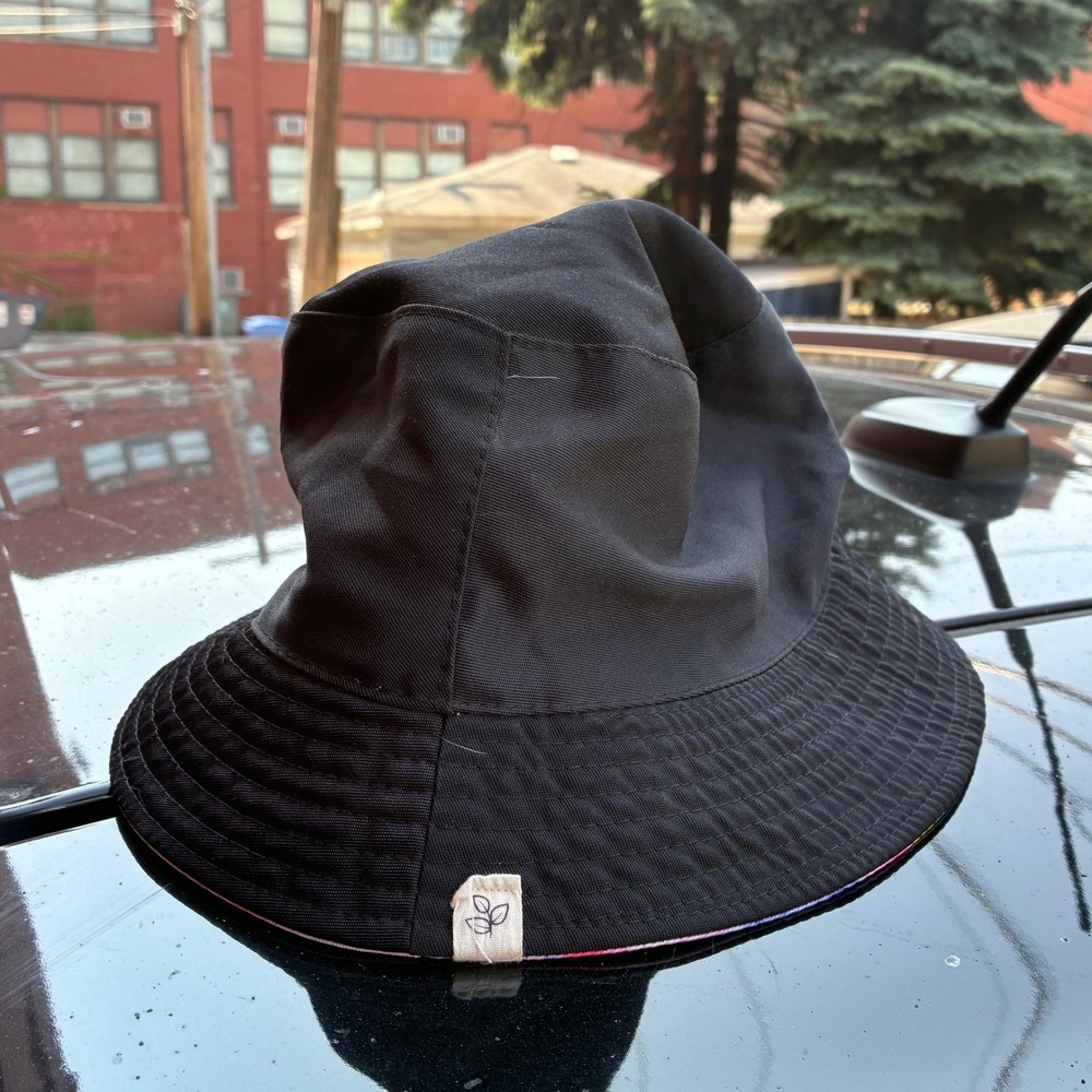 Reversible Tie Dye Bucket Hat Rainbow Multi Color Black Sun Hat Festival - Picture 2 of 2